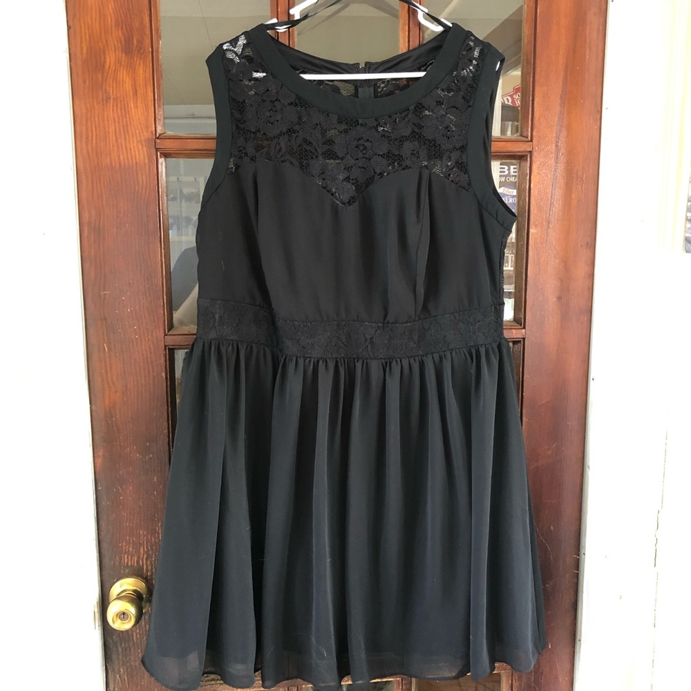 Black dress with lace detail